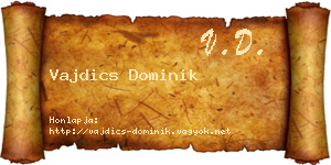 Vajdics Dominik névjegykártya
